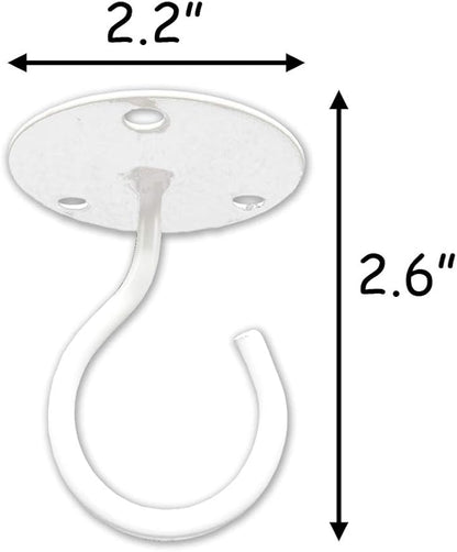 TIHOOD 2PCS Wall Mount Ceiling Hooks, Metal Plant Bracket Iron Wall Mount Lanterns Hangers for Hanging Bird Feeders, Lanterns, Wind Chimes, Planters, Outdoor Decoration Hooks (White)