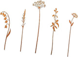 5Pcs Decorative Garden Stakes Metal Outdoor Yard Patio Pathway Rustic Ornaments Landscape Decor- Style a