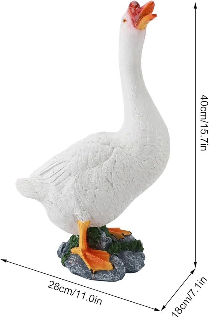 Garden Statues Goose Figurine Farm Animal Sculpture Lifelike Outdoor Statue for Pond Garden Decor Unique Design with Vibrant Colors Yard Ornaments Decor