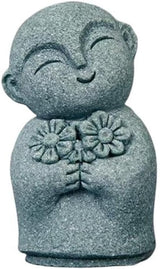 Mini Monk Buddha Statue Sandstone Statues Zen Monk Praying Statue Sculptures for Wealth Good Luck Feng Shui Decor Home Fish Tank Aquarium Garden (Style 12)