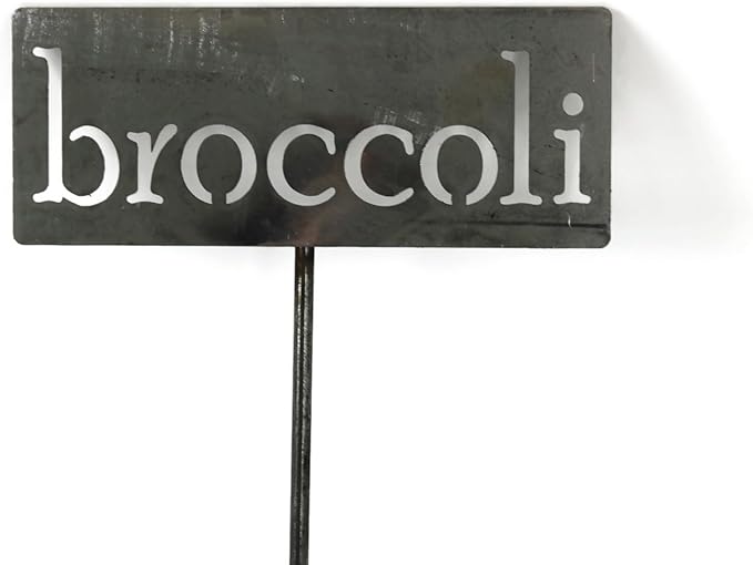 Classic Metal Garden Markers 19 Inches Tall (broccoli, Raw, Unfinished Steel (will rust with time))