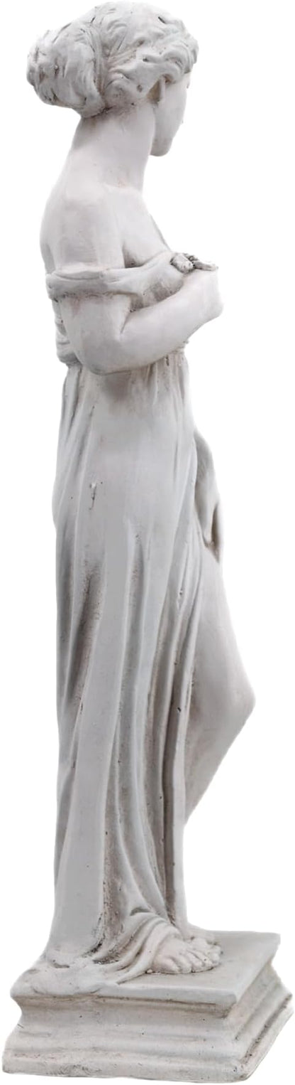 GENUINQ Outdoor Garden Statue Nymph Sculpture Goddess of Greek Mythology Roman Style Outdoor Patio Yard Lawn Porch Decor 32 Inch Ivory
