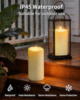 8" x 5" Outdoor Candles - Waterproof Timer Flickering