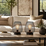 NEEDOMO 2 Pack Battery LED Table Lantern - Vintage with Timer