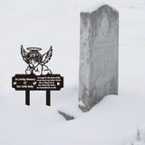 SUPERDANT Baby Memory Memorial Gravestone Decorations for Cemetery Grave Markers Angle Baby Metal Garden Stake Graves Cemetery Decor Outdoor Plaque Ornament Graveyard Decorative Memoriam Art Gifts