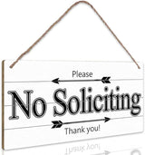 Please No Soliciting Thank You Funny Rustic Wooden Front Door Sign Vintage Outdoor Wall Art Hanging Plaque for Porch Yard Store Home Farmhouse Decor 10''x 5''