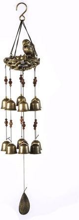 Bwinka QUTE Birds Wind Chime 12 Pieces Bronze Bells Wind Chimes for Garden, Yard, Patio and Home Decor with Hook