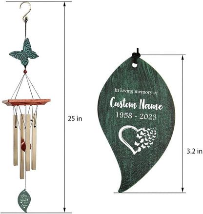 ASTARIN Memorial Custom Wind Chimes for Loss of Loved One, Wind Chimes for Patio Yard Decor, 24'' (Condolences-2)