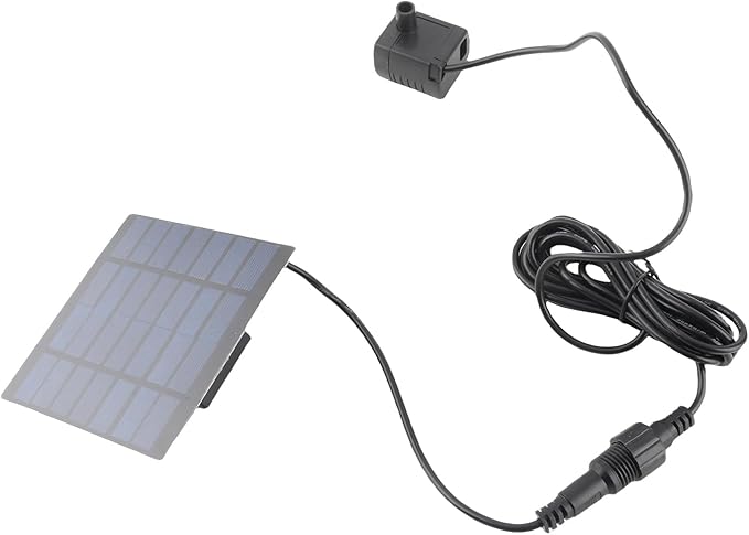 Zerodis Solar Fountain Pump, Brushless with 4 Sprinkler Heads for Garden Pond Bird Bath, Solar Powered Fountain Kit, 30-60cm Water Height, Tempered Glass Panel