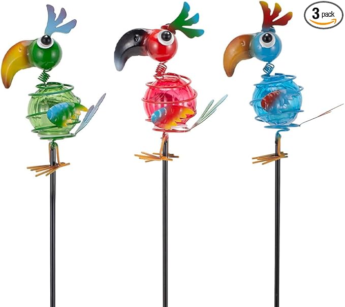 Viveta 3 Pack Garden Solar Lights, Bird Solar Figurine Lights Stake, Decorative Outdoor Solar Lights Waterproof for Garden Pathway Patio