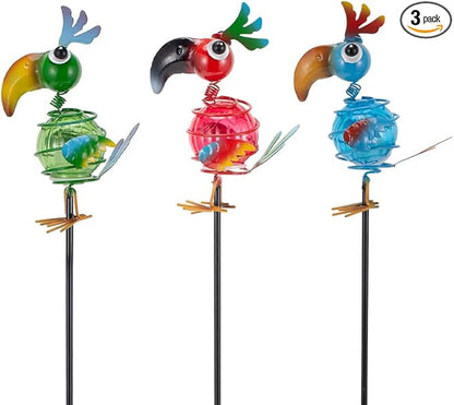 Viveta 3 Pack Garden Solar Lights, Bird Solar Figurine Lights Stake, Decorative Outdoor Solar Lights Waterproof for Garden Pathway Patio