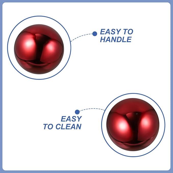 ARTIBETTER Stainless Steel Gazing Globe Mirror Ball 120mm Reflective Garden Sphere Outdoor Patio Decoration Polished Red Metal Sculpture