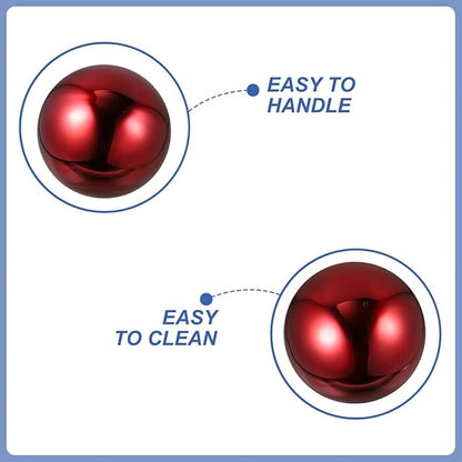 ARTIBETTER Stainless Steel Gazing Globe Mirror Ball 120mm Reflective Garden Sphere Outdoor Patio Decoration Polished Red Metal Sculpture