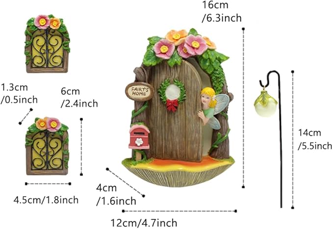Miniature Fairy Garden Decoration - Outdoor Statues, Gnomes, Fairy Garden Accessories Kit, Art Yard Tree Face Decoration, Glow in The Dark