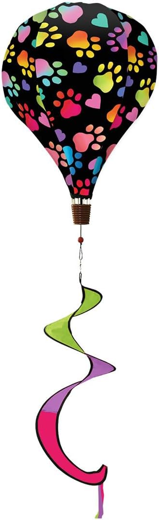 Briarwood Lane Rainbow Pawprints Welcome Hot Air Balloon Spinner