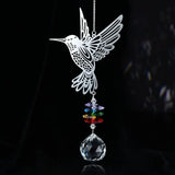 Sun Catcher Crystal Hummingbird,Indoor Window Suncatcher, Hanging Crystal Decor Creates Rainbows, Hummingbird Wall Art, Bird Deterrent Garden Gift.
