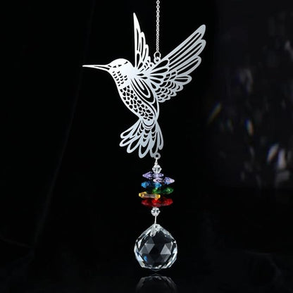 Sun Catcher Crystal Hummingbird,Indoor Window Suncatcher, Hanging Crystal Decor Creates Rainbows, Hummingbird Wall Art, Bird Deterrent Garden Gift.