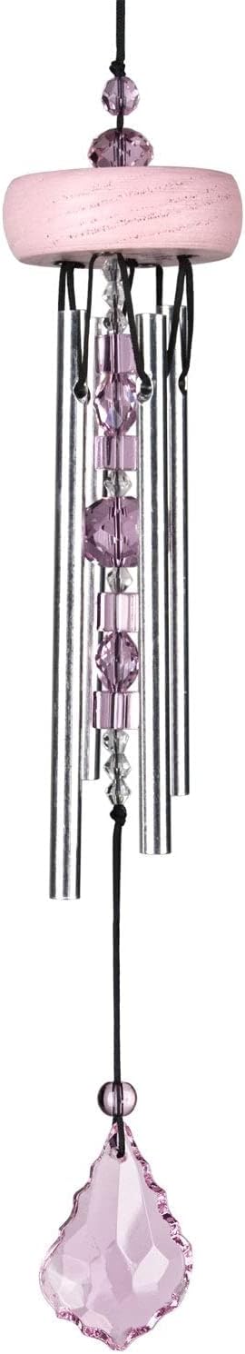 Woodstock Chimes Signature Collection, Gem Drop Chime, 10'' Rose Décor Designs - Small Chimes Wind Chimes for Outdoor, Patio, Home or Garden Décor (GEMRO)