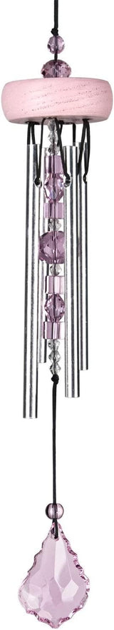 Woodstock Chimes Signature Collection, Gem Drop Chime, 10'' Rose Décor Designs - Small Chimes Wind Chimes for Outdoor, Patio, Home or Garden Décor (GEMRO)
