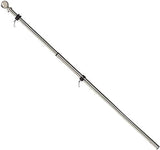 Evergreen Flag Telescoping 5ft Metal Flag Pole | Incl Two Tangle-Free Ring Clips | Stainless Steel | Wall Mounted for Home Garden Outdoor | House and 3'x5' American Flags with Pole Sleeve or Grommets