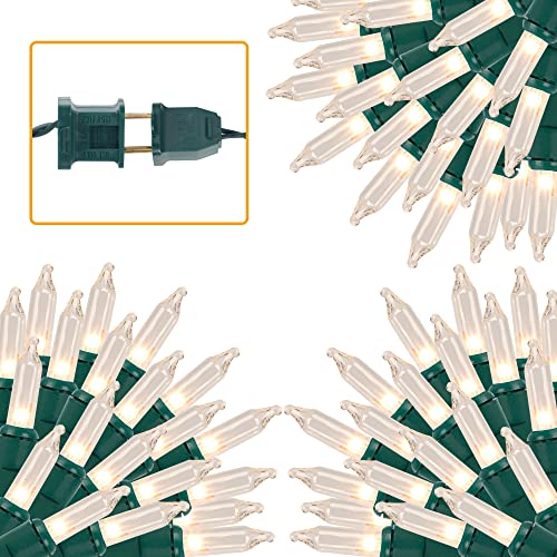 3x 150 Count 33FT Mini String Lights - Warm White, Clear Green Wire, Connectable