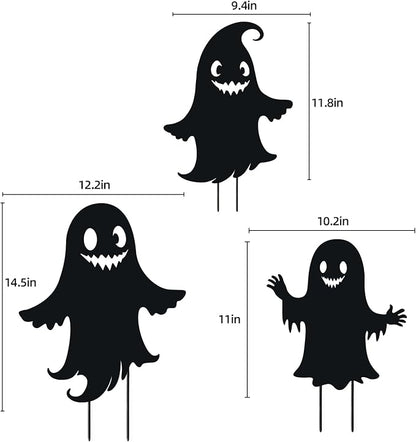 WACLSTDAY Ghost Metal Halloween Decorations Outdoor Garden Stakes, for Women/Men/Ghost Lovers,Black Silhouette Statues Yard Art, Lawn, Backyard, Patio, Pathway Decor