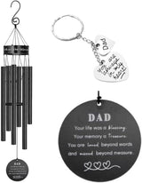 Memorial Wind Chimes for Loss of Loved One Prime, Outdoor Memory Chimes, Mother, Grandma, Grandpa, Father Personalized Bereavement Windchimes, Sympathy Remembrance Chime, Windchime Gift (Dad Memorial)