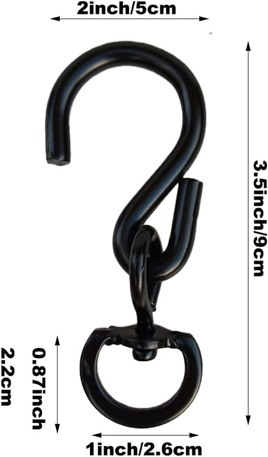 SOFTMED Swivel Plant Hanger Hooks 4PACK, Swivel Hooks for Hanging Plants Heavy Duty (Black-4pcs)