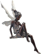 Sitting Fairy Garden Statue,Angel Yard Statues Outdoor,Fairy Gifts for Women Garden Fairy Figurines Outdoor Decor (Brown)
