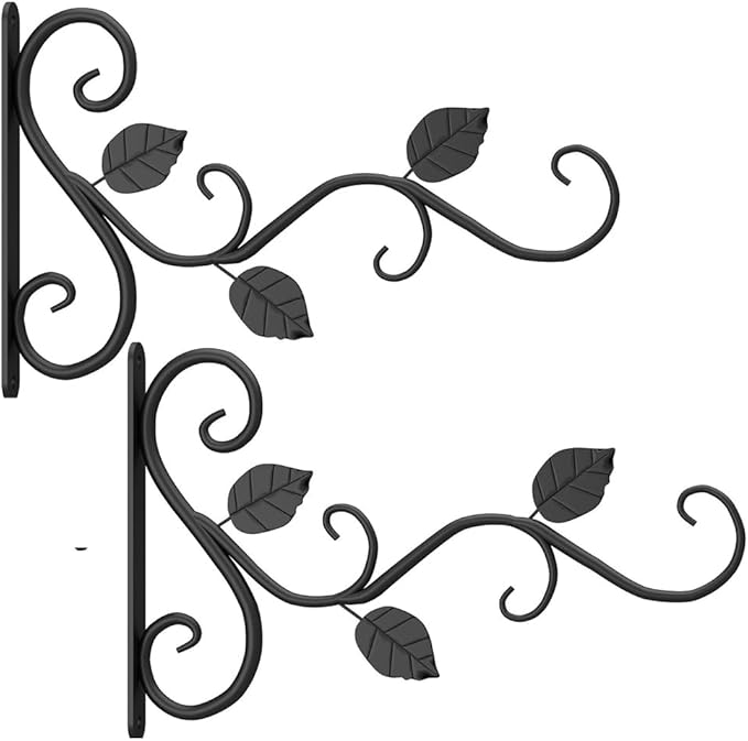 Kaxich 2 Pack Hanging Plant Hook, Metal Plant Bracket Wall Hooks Wall Mount Plant Hangers Indoor for Plants, Lanterns, Pot, Wind Chimes, Planter and Hanging Baskets