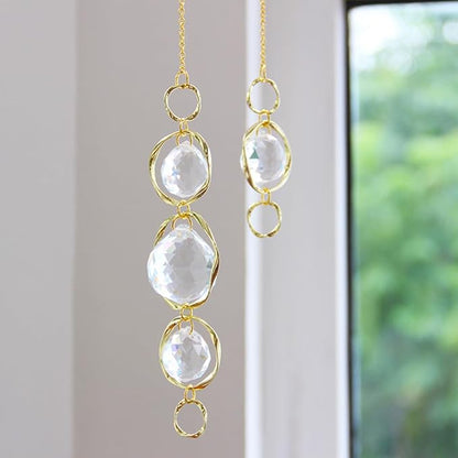 Crystal Suncatchers for Windows Hanging, 2Pcs Garden Sun Catcher Crystal Prism Balls Rainbow Maker Hanging Ornament for Home Decor