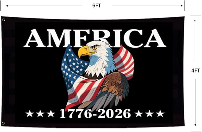 250 Years Of Freedom Black Flags 4X6Ft, 1776-2006, 250th Birthday Flag, Double Side Printed, Men Women Banner,Vibrant Colors, Double Stitched with 2 Brass Grommets, Bar Garden Street Decoration, GYM, Office Decor,Indoor Outdoor Use,Gifts. (4X6FT)