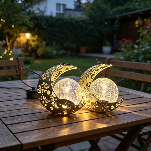 Moon Solar Lanterns - Hanging Outdoor Decor Set