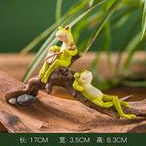 Garden Decor Frog Outdoor Statue Figurines Funny Cute Animal Sculptures Porch Outside Decorations for Yard Lawn Patio Ornaments (B)