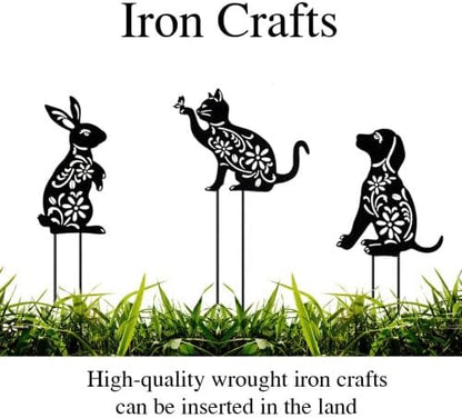 Hollowed-Out Courtyard Iron Decorative Art Garden Statue Decoration, Outdoor Farmhouse Passage Lawn Decoration Hollow Decorative Piles