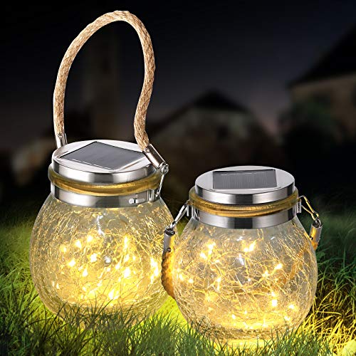 Solar Hanging Lanterns - 2 Pack, Warm Light