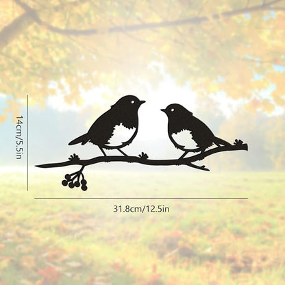 Robin Metal Garden Bird Silhouette - Rustic Ornament, Tree Art for Mother's Day