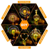 Solar Fireworks Lights - 150 LEDs Multicolor (2 Pack)