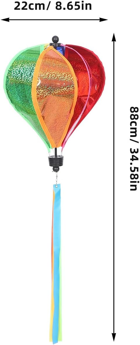 ORFOFE 34.6 Inch Hanging Hot Air Balloon Wind Spinner Colorful Outdoor Garden Windmill Decoration for Yard Patio Party