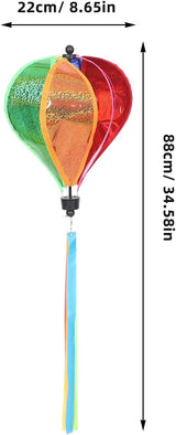 ORFOFE 34.6 Inch Hanging Hot Air Balloon Wind Spinner Colorful Outdoor Garden Windmill Decoration for Yard Patio Party