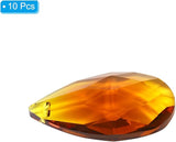 PATIKIL K9 Crystal Pendants Teardrop Beads, 10 Pack 38mm Chandelier Prisms DIY Amber