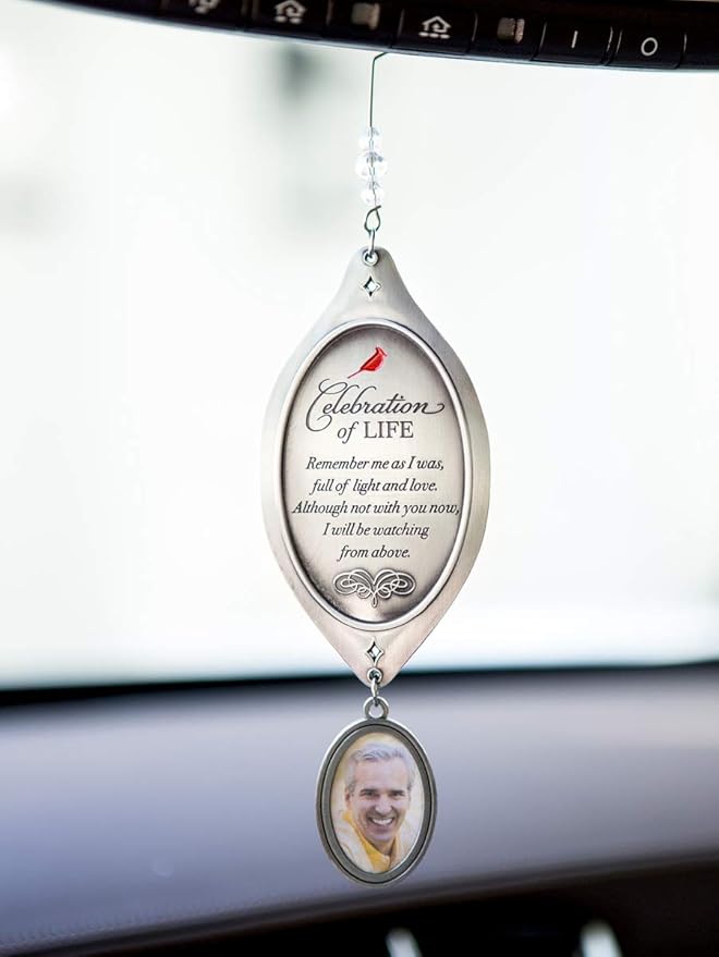 Celebration of Life Sympathy Gift - Cardinal/Bereavement Gift with Photo Charm Ornament