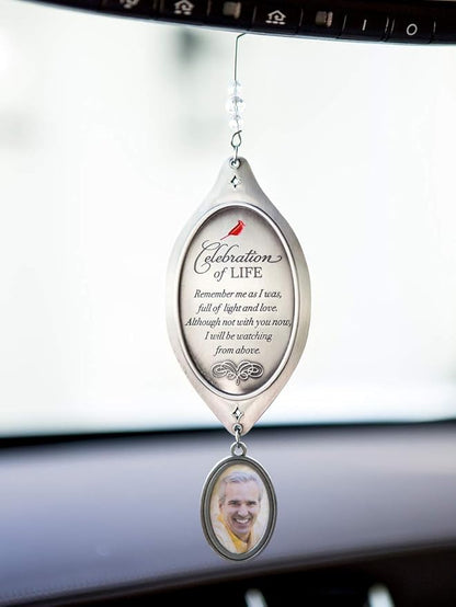 Celebration of Life Sympathy Gift - Cardinal/Bereavement Gift with Photo Charm Ornament