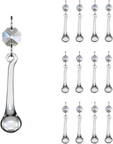 12pcs Raindrop Crystal Chandelier Prisms Parts, Hanging Crystals Beads for Chandeliers, Home Decoration
