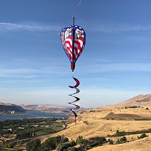 In the Breeze Patriot Eagle 6-Panel Kinetic Hot Air Balloon Wind Spinner,12" W x 42" H x 12" D,1048