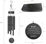 Memorial Wind Chimes for Loss of Loved One Prime, Outdoor Memory Chimes, Mother, Grandma, Grandpa, Father Personalized Bereavement Windchimes, Sympathy Remembrance Chime, Windchime Gift (Dad Memorial)