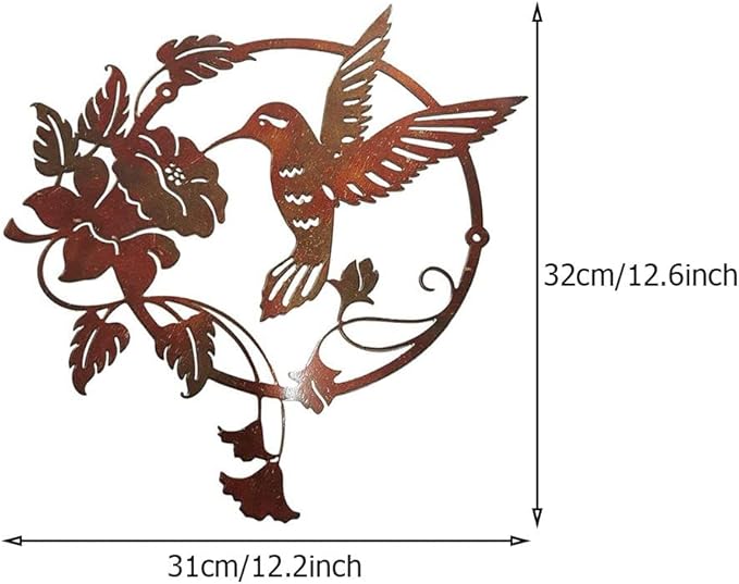 HomeSoGood Metal Iron Art Flying Bird Pendant Wall Hanging Sculpture for Garden Yard Vintage Decor Ornament for Indoor Outdoor Home(Brown)
