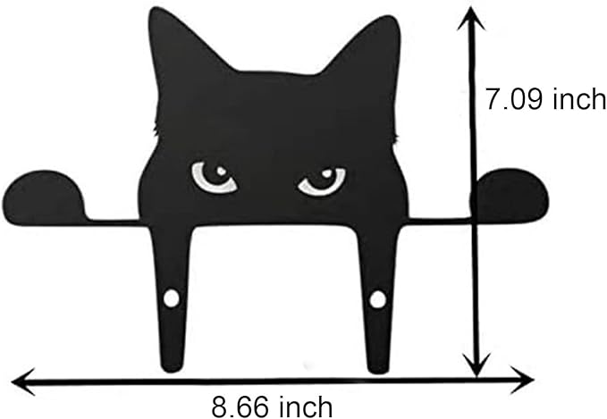 Yard Art Decor, Metal Animal Statue Stakes Hollow Out Animals Shape Silhouette Decoration for Yard Lawn Garden (Cat A)