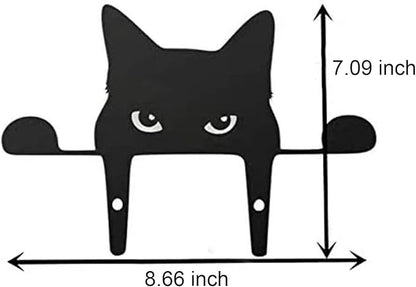 Yard Art Decor, Metal Animal Statue Stakes Hollow Out Animals Shape Silhouette Decoration for Yard Lawn Garden (Cat A)
