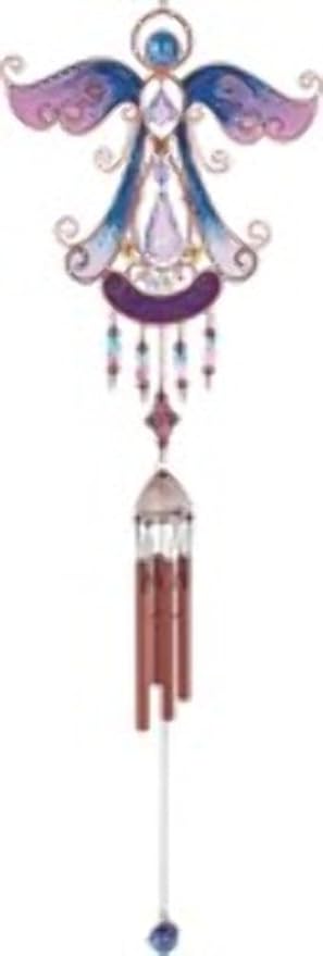 StealStreet SS-G-99879, Wind Chime Copper & Gem Angel Garden Hanging Porch Decor
